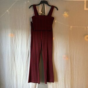 Forever 21 Red and Black Checkered Two Piece Set